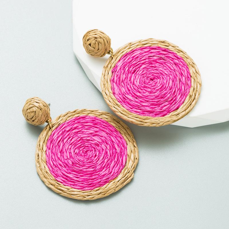 

Женские серьги-кольца из лафита, круглые летние пляжные серьги с преувеличенным темпераментом OneSize розы красного