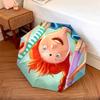 Pippi Longstocking pattern, automatic folding umbrella, portable and foldable design, 8 ribs, a Christmas or birthday gift.