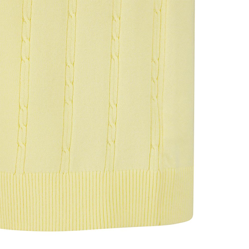 MALBON GOLF M Chain Cable Pattern Casual Short Sleeve Knit Lemon Yellow (Man)