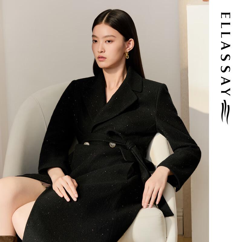 ELLASSAY Women's Belted Lambswool Blend Long Coat