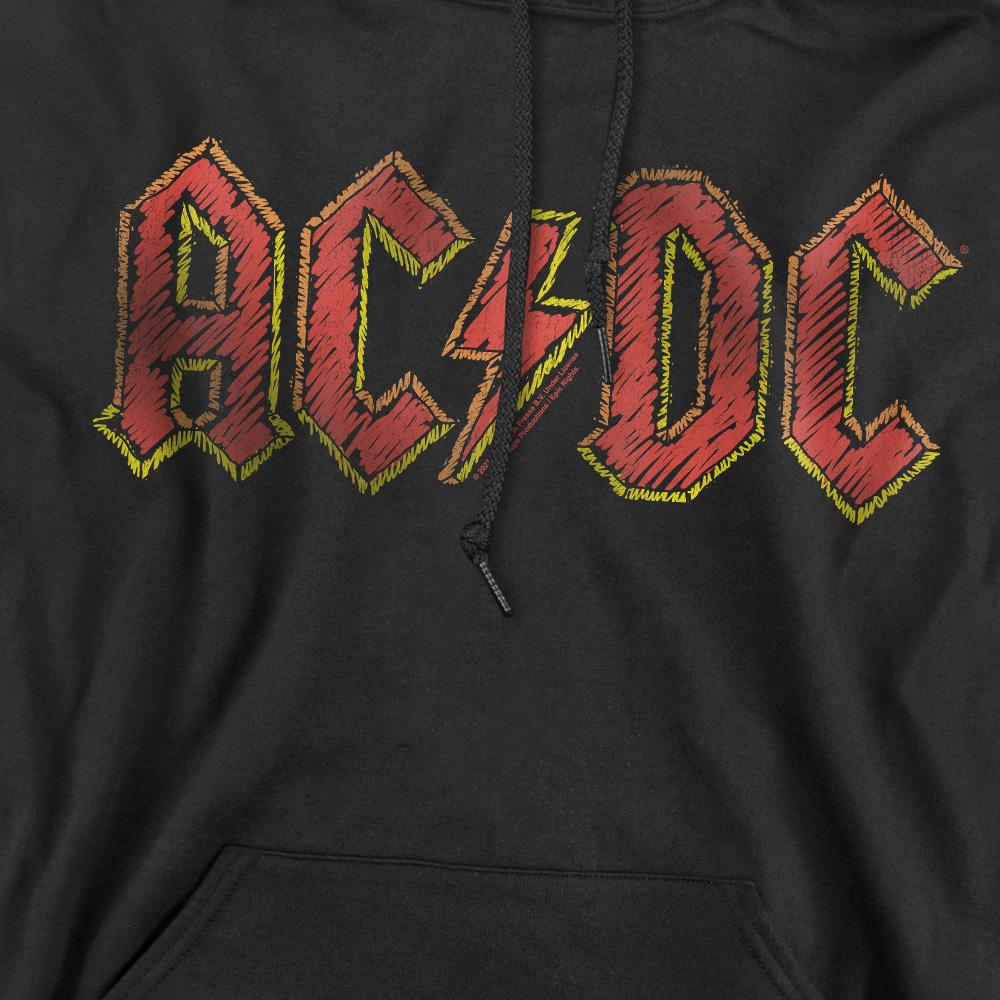 AC/DC Mens Hand Drawn Logo Hoodie