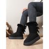 Thick-soled Warm Snow Boots Women's 2025 Winter New Plus-size Muffin with Fleece and Thickened Wool Mouth Mid-tube Cotton Shoes