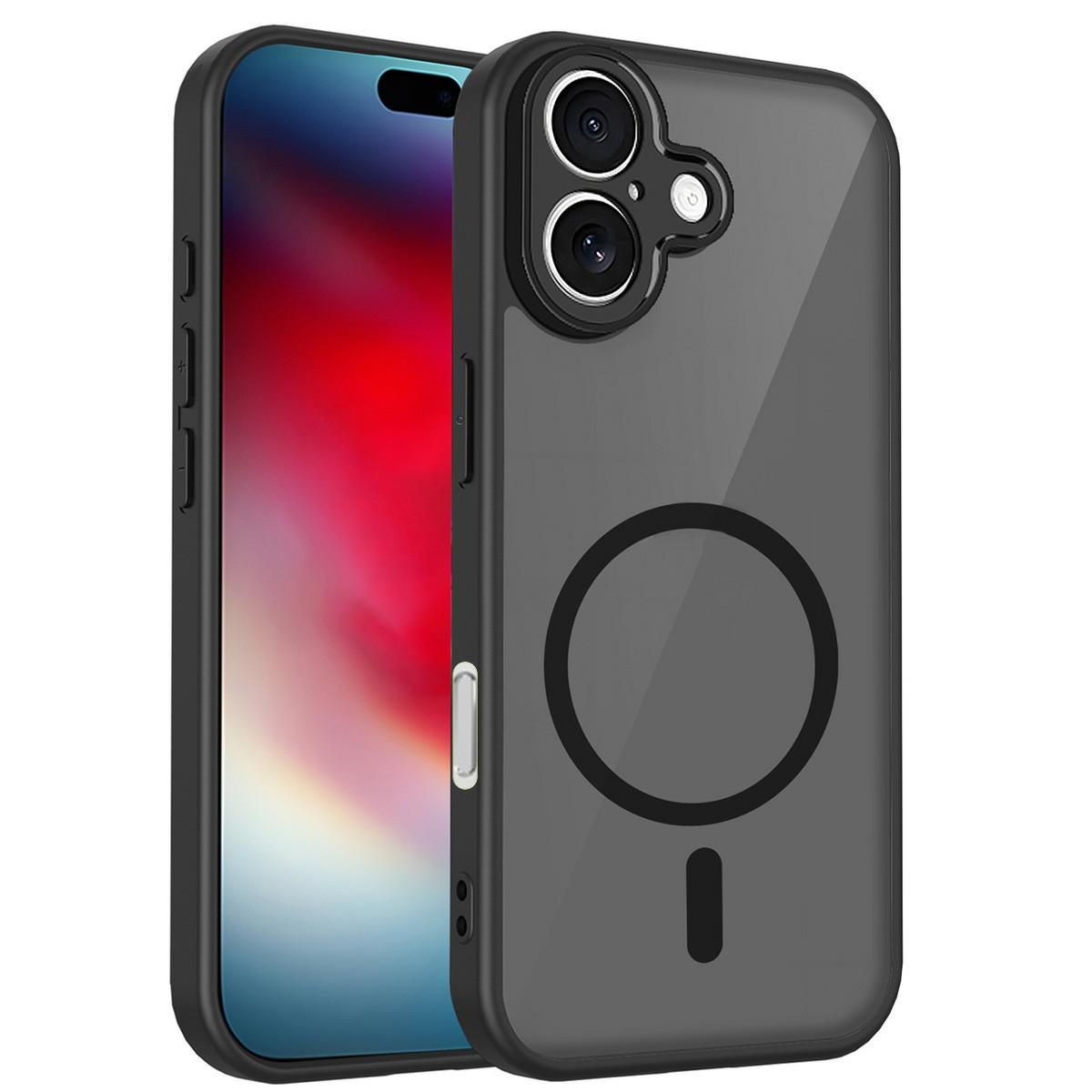 

For iPhone 17 Magnetic Case Skin Touch Matte Translucent PC + TPU Anti-Drop Phone Cover