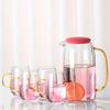 Gradient Pink High Borosilicate Glass Pitcher & Cup Set