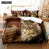 Maine Coon Bedding Set 3D Printed Lovely Cat Duvet Cover Comforter Queen King Single Size Home Textile Bedroom Decor