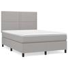 VidaXL Lit à sommier tapissier avec matelas Gris clair 140x190cm Tissu - Modèle 3141689