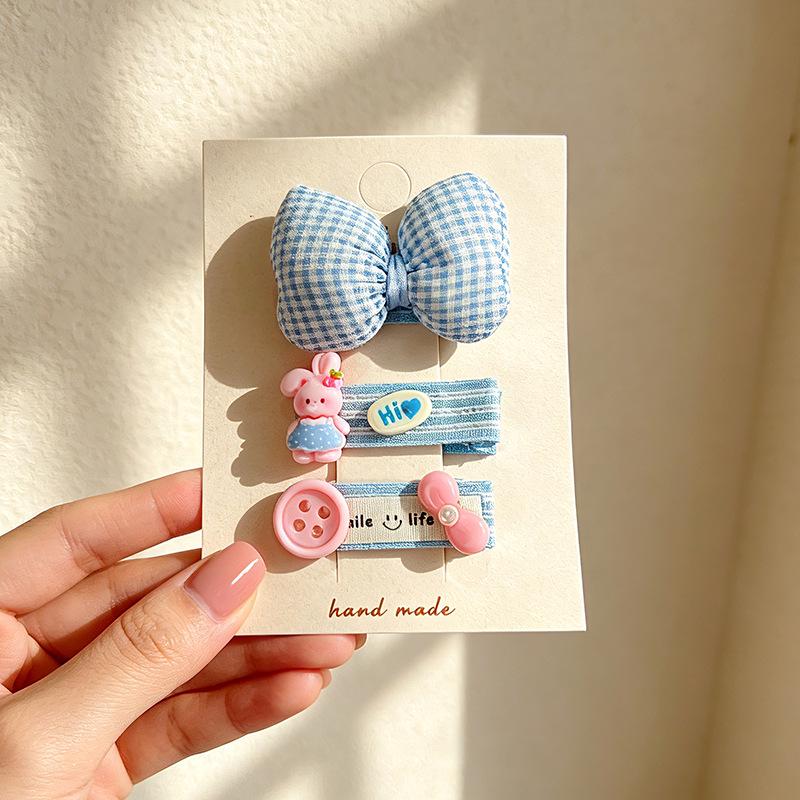 Pink 50-Piece Cute Hair Clip Set: Sweet Girly Japanese Cartoon Bangs Accessories