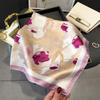 French light luxury chain small square scarf simulation silk printing silk scarf headscarf women's spring and summer scarf temperament scarf scarf new