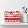 7Pcs Red floral pattern Patchwork Fabric 7 pieces per set Pre-cut Cloth  Fabric art production