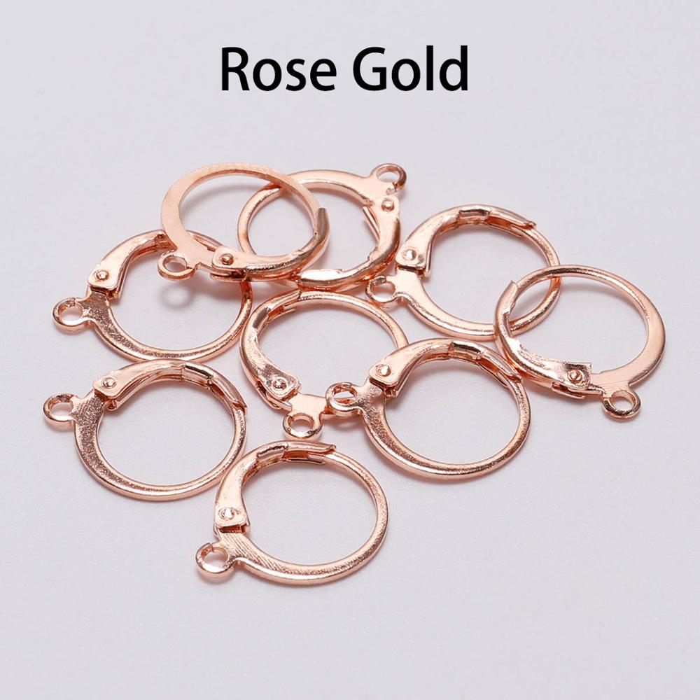 20pcs/lot 14*12mm Gold Bronze French Lever Earring Hooks Wire Settings Base Hoops Earrings For DIY Jewelry Making Supplie