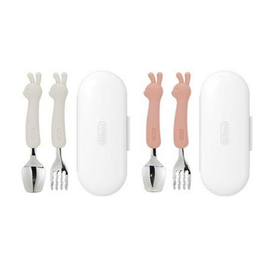 Edison Baby Soft Silicone Spoon & Fork Set with Case (2sets)