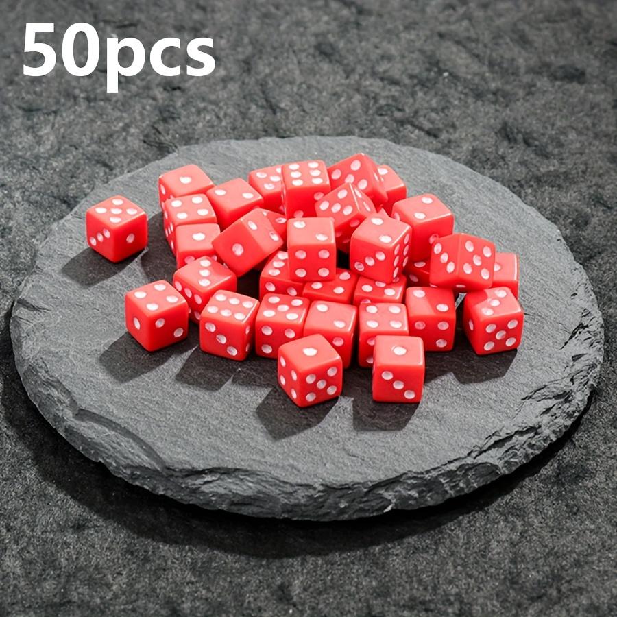 50pcs 8mm Dice Black White Red Green Yellow Multi Color Gaming Dice for Tabletop RPG Board Games Math Teaching JXB