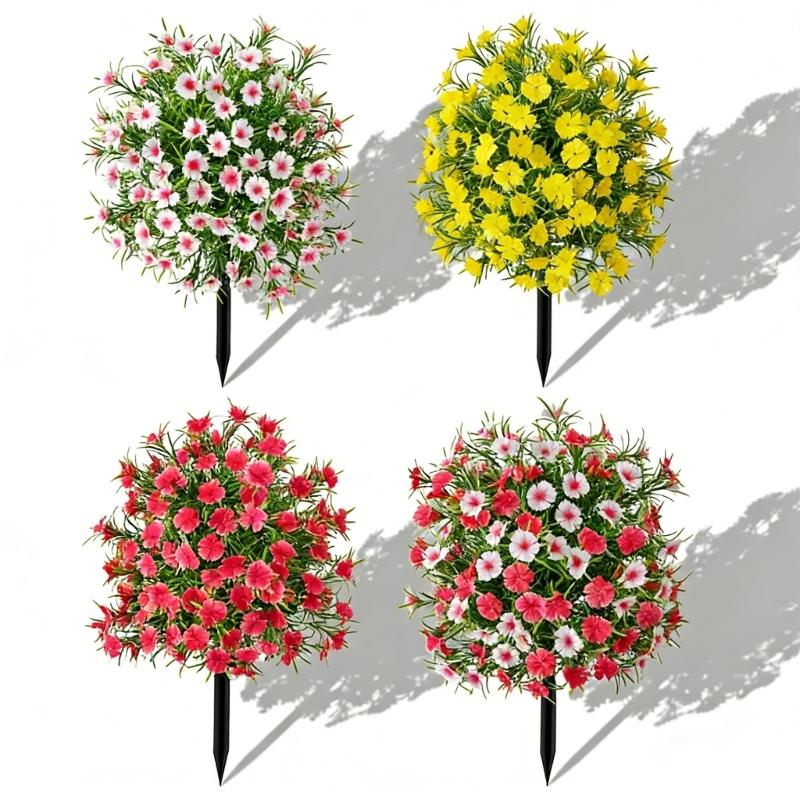 Realistic Artificial Ground Flower Plastic Floral Stake For Garden Wedding Photography And Outdoor Party Decoration