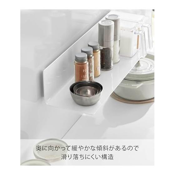 Yamazaki Jitsugyo 10410 Film Hook Kitchen Shelf Wide White Main Body: W50 x D15.1 x H10cm Tower Display Shelf Kitchen Rack Wall Shelf 10410
