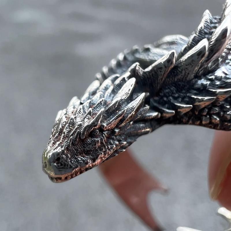 Retro Rings Black Dragon Rings Men Adjustable Exquisite Daily Versatile Simple Rings Fashion Jewelry Accessory