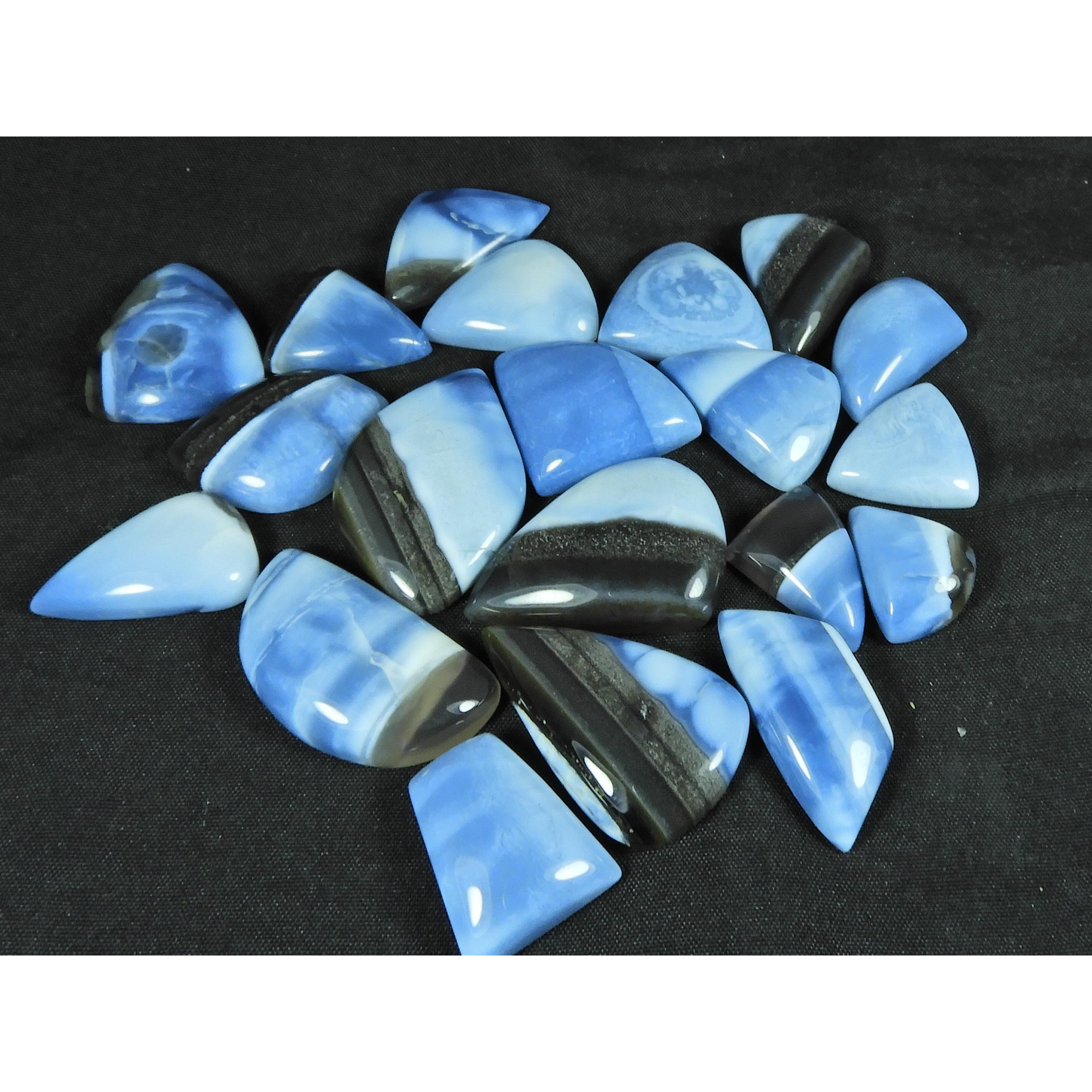 

16-30MM Natural Blue Opal Mix Shape Cabochon Loose Gemstone 20Pcs Lot 250Cts SY-399