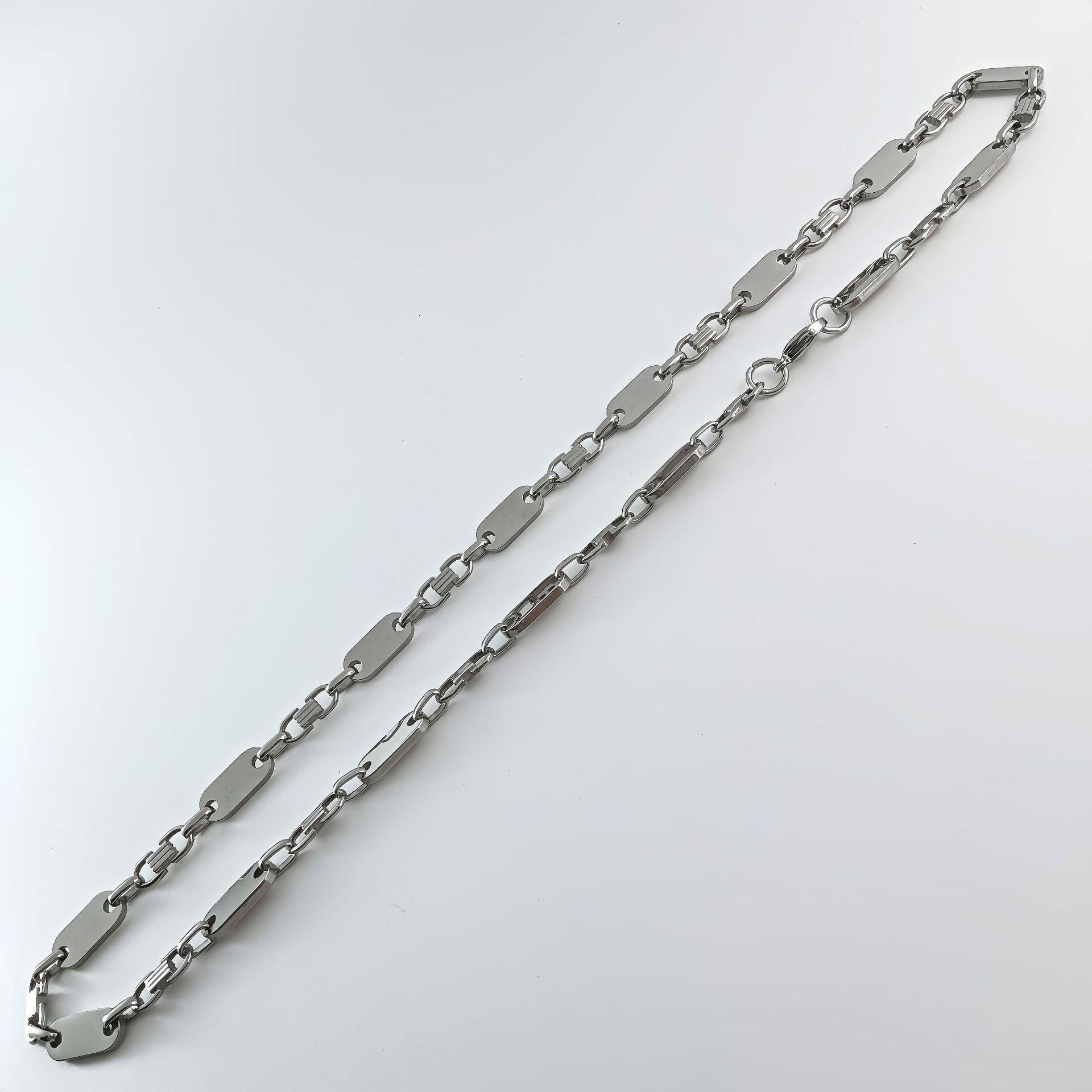 Trendiges Herren-Handgefertigtes Edelstahl-Kaiserketten-Halsketten-Set gray