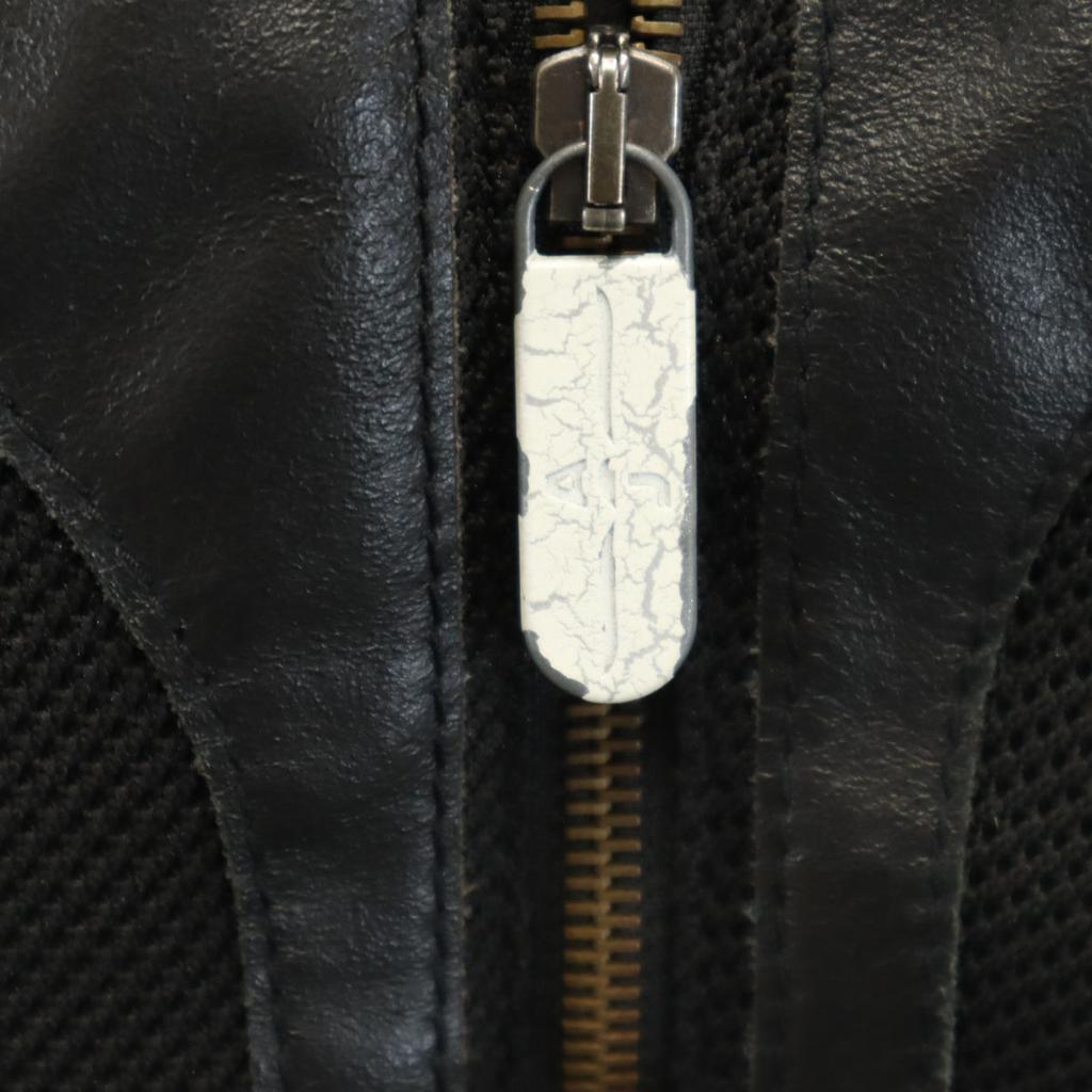 ARMANI JEANS made in Italy mesh leather jacket 50 black Men's Used