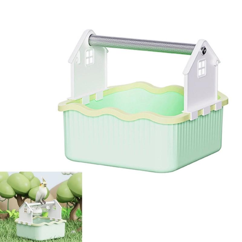 Small Bird Litter Box With Removable Garbage Can For Parakeets Cockatiels And Parrots