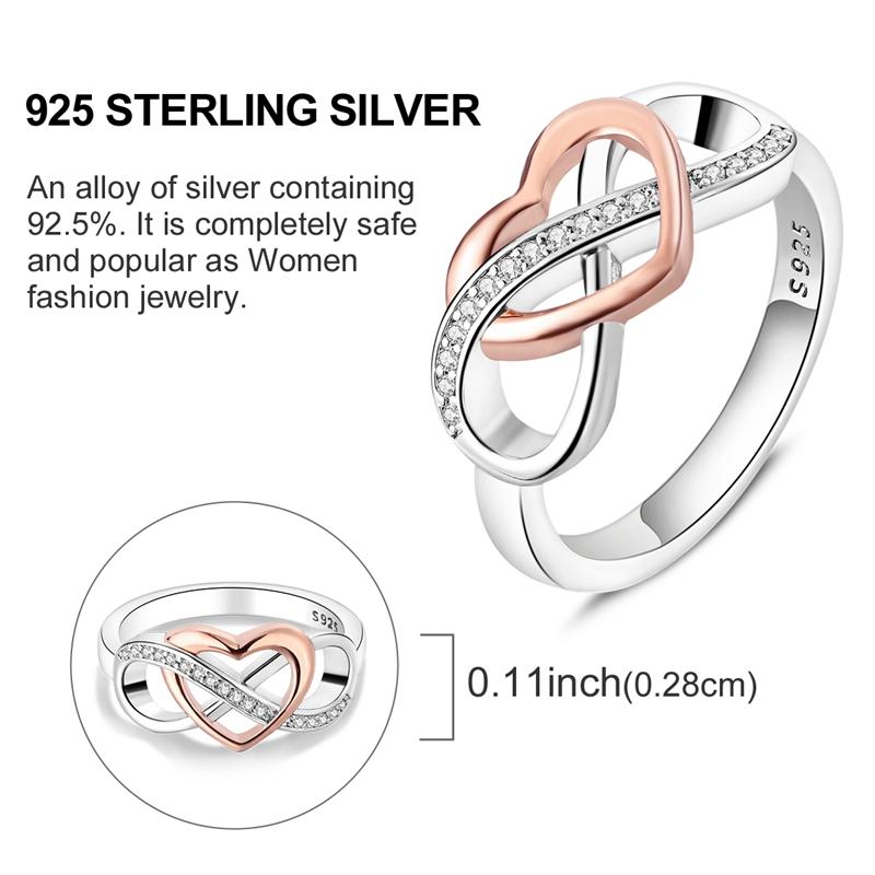 925 Silver Eternal Love Ring Women Sparkling Engagement Jewelry Classic Anniversary Gift