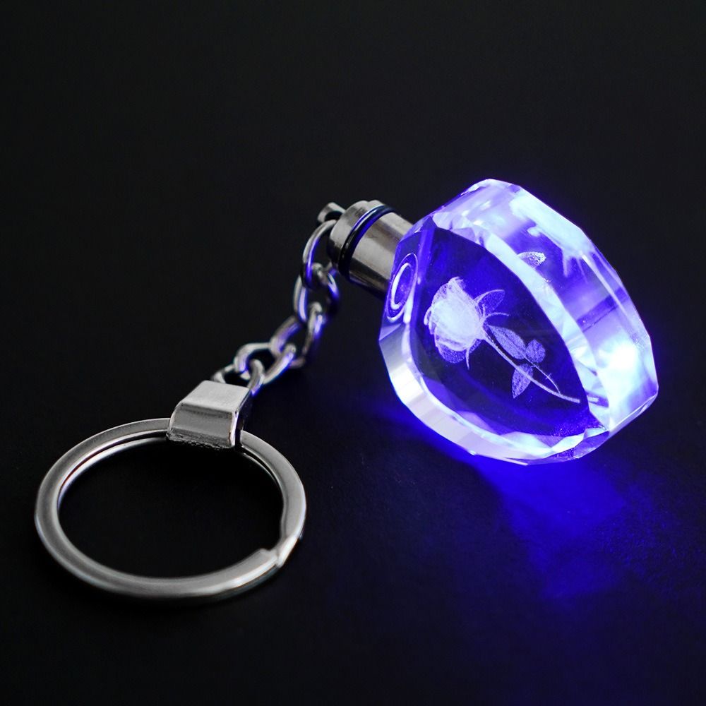Crystal Rhinestone Crystal Keychain Rose Flower Pattern Rhinestone Keychain Souvenir