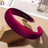 Vintage Velvet Headband Black Beige Wine Blue Green Sponge Hair Hoop Korean Women Elegant Hair Accessories