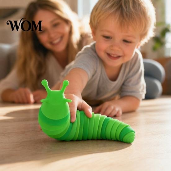 Kids Stress Relief Toy Sensory Slug Fidget Toys, Mini Toys for Adults & Party Favors, Novelty Desktop Accessory Cute Autistic Children, Age 3+ Toddler