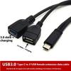 Multipurpose Type C To USB 3.0 OTG Converters Cable 30CM Fast Speed Data Sync PVC Texture for Smartphones Computers