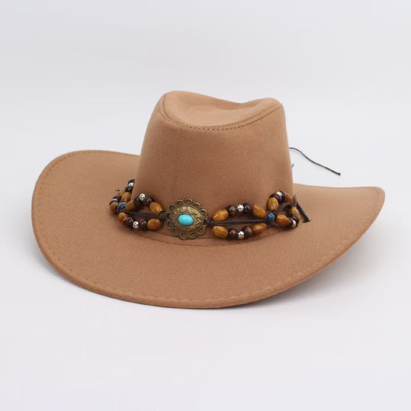 

Western Cowboy Hat for Summer, Wide Brim Rolled Edge Sun Hat, Outdoor UV Protection Cap, Unisex Riding Jazz Hat single code хаки
