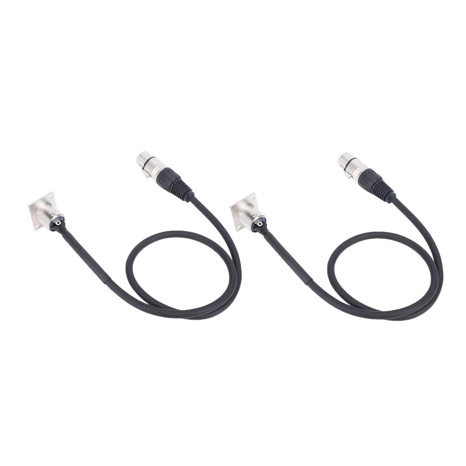 

2PCS XLR Pass Through Cables Male Panel Mount to Female Connector 3 Pin D Type XLR Cable for Stage Box Patch Panel Floor Box 2FT