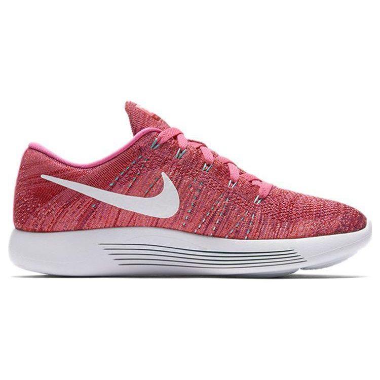 Nike LunarEpic Flyknit Comfortable Versatile Fabric Shock Absorption Non-Slip Low-Top Marathon Running Shoes Women sneaker Pink White 843765-601