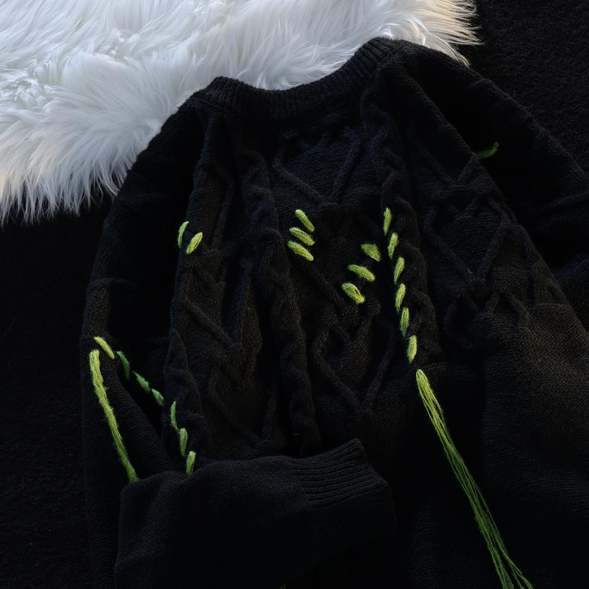 

Men s Retro Love Twist Tassel Sweater – Cozy, High-End Knitted Jacket for Couples M чорний