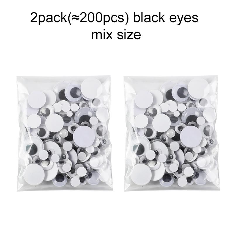 100 Stück/Packung Selbstklebende Wackelaugen für Puppenzubehör Augen DIY Scrapbooking Bastelprojekte Handarbeiten Handgemachtes Spielzeug TMZ