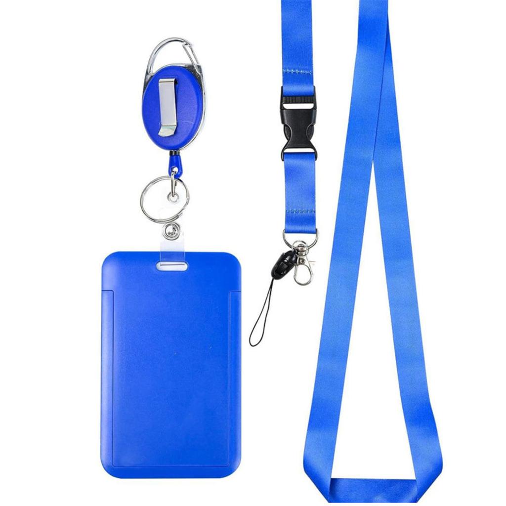 1Pc Sliding ID Badge Holder Solid Color Plastic Card Case Protector Pouch with Clear Window for School Id Credit Cards Key Cards
