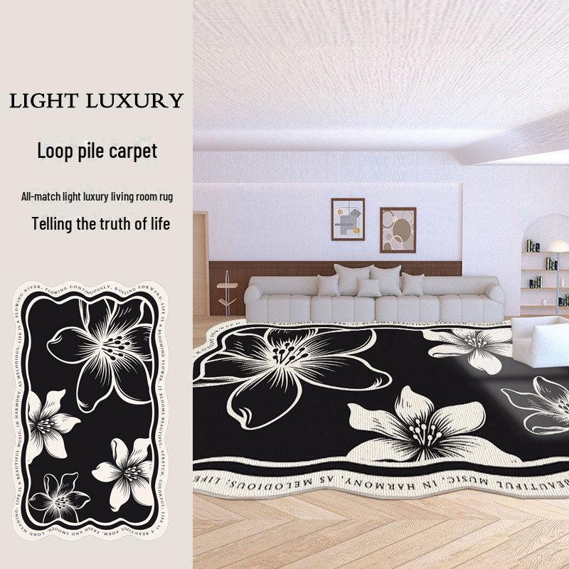Nordic Velvet Non-Slip Living Room Carpet - Simple, Luxurious Floor Mat for Sofa, Office & Bedroom