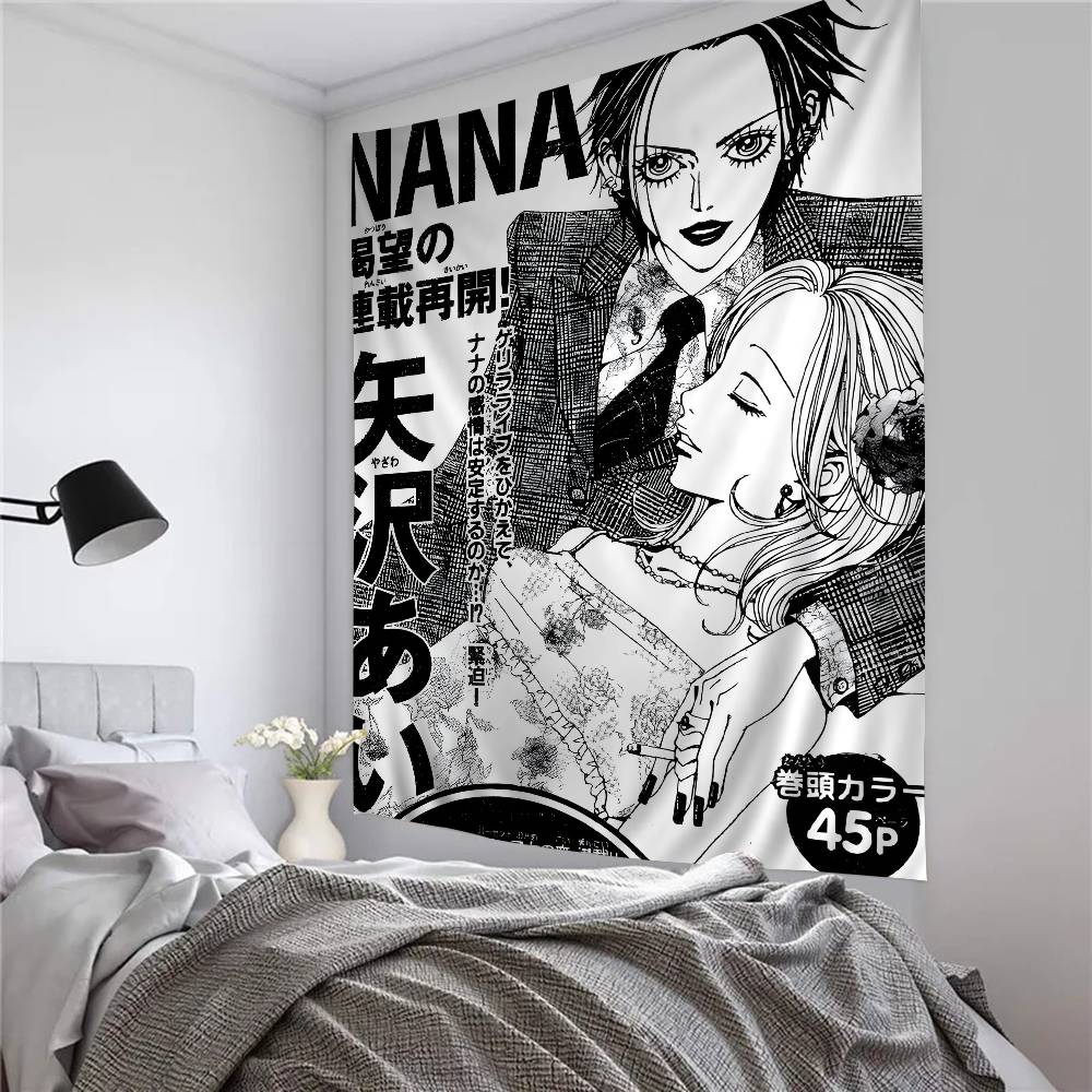 Anime NNANA Shoujo Manga Anime Tapestry Hanging Tarot Hippie Wall Rugs Dorm Home Decor