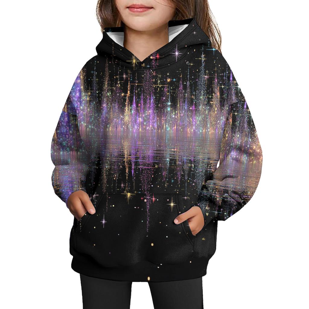 Dívčí mikina s kapucí a batikovaným vzorem - Pulovr s potiskem