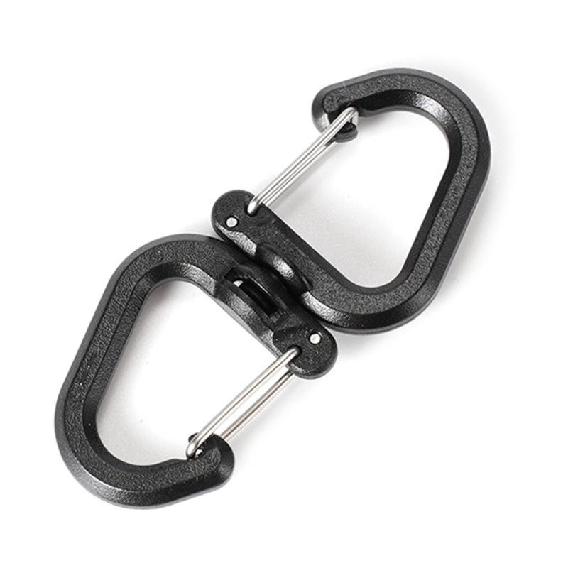 

360 Rotating Double Carabiner Outdoor Swivels Clip Portable S Chain Hook Camping Double Hook Backpacks Keychains Carabin