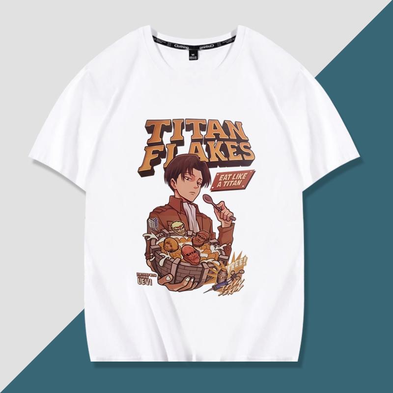 Japanese anime Attack on Titan handsome printed summer 100% cotton T-shirt fashion casual men's streetwear
