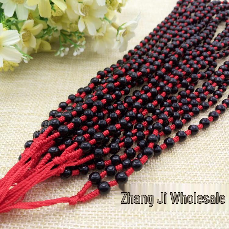 Beaded Jade Pendant Necklace Lanyard - Men s and Women s Styles Black Bead