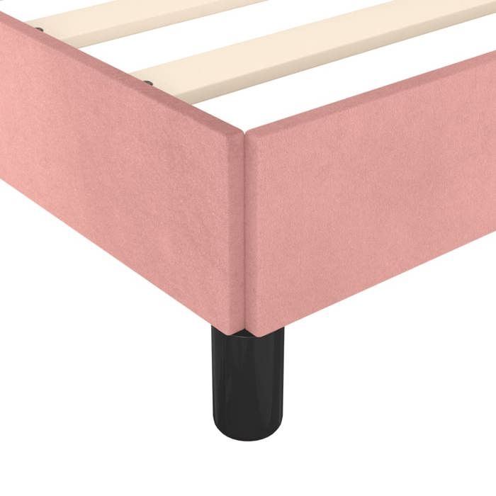 3125799 vidaXL Cadre de lit avec tête de lit Rose 90x200 cm Velours