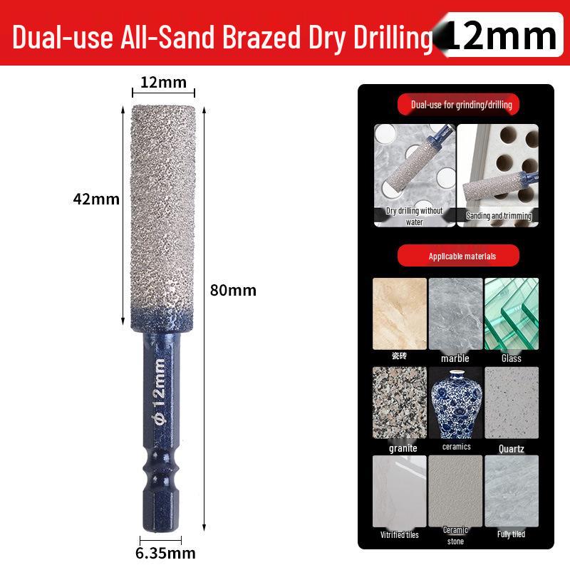 Brazed Diamond Dry Drill Bit for Ceramic, Tile, Glass & Marble