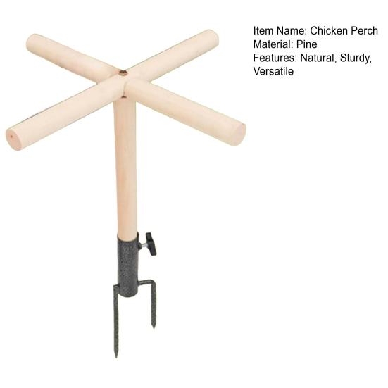Hühnerstangen-Spielzeug, hölzerner Hühnerstangenständer mit Metall-Erdspieß für den Hühnerstall