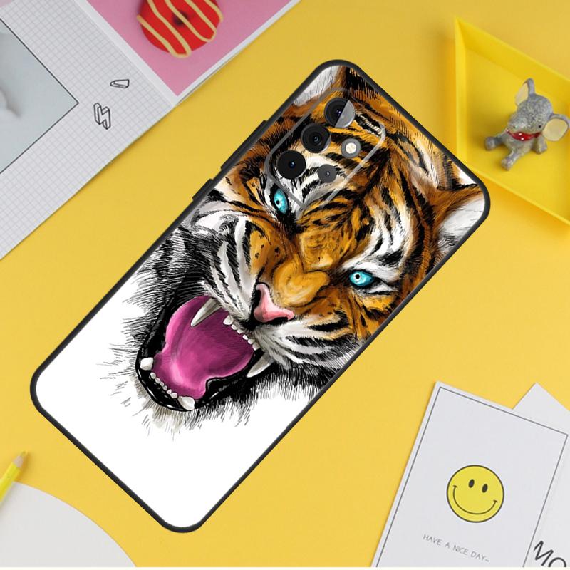Ferocious Tiger Animal Cover For Samsung Galaxy A34 A35 A14 A15 A25 A53 A33 A13 A52 A32 A12 A51 A71 A54 A55 Case