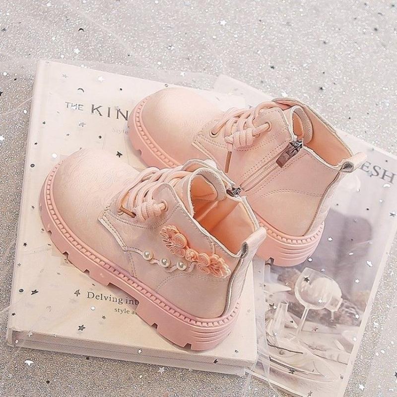 

Fashionable Boots for Girls, Cool Princess Leather Ankle Boots for Spring and Autumn Children 37