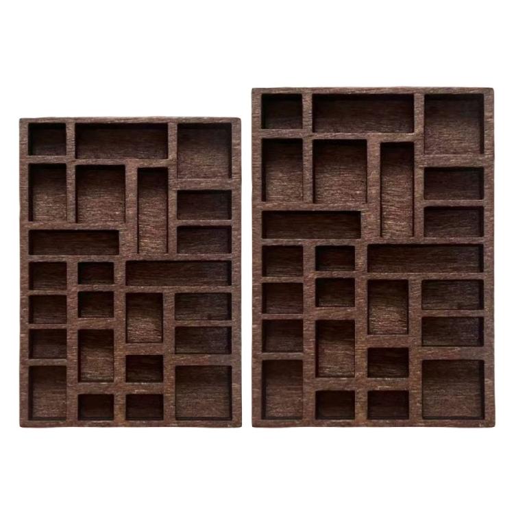 Fashionable Miniature Wooden Trinket Display Shelf Pocket Sized Crystal Box Portable Jewelry Holder for Men and Women