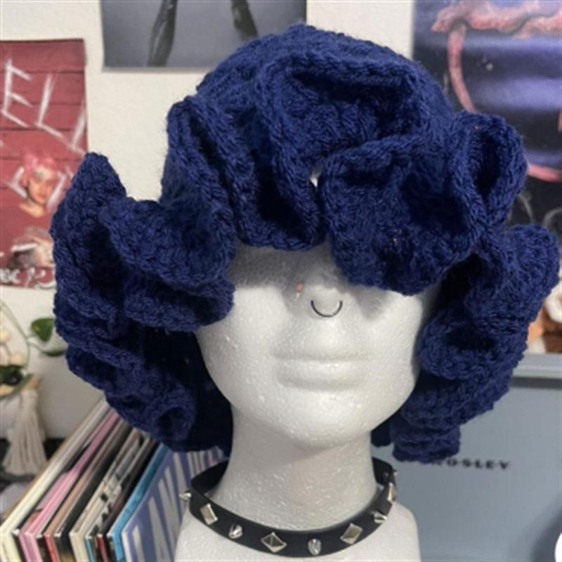 Crochet Halloween Party Funny Style Parent-child Horn Hat Ski Mask Woolen Hat