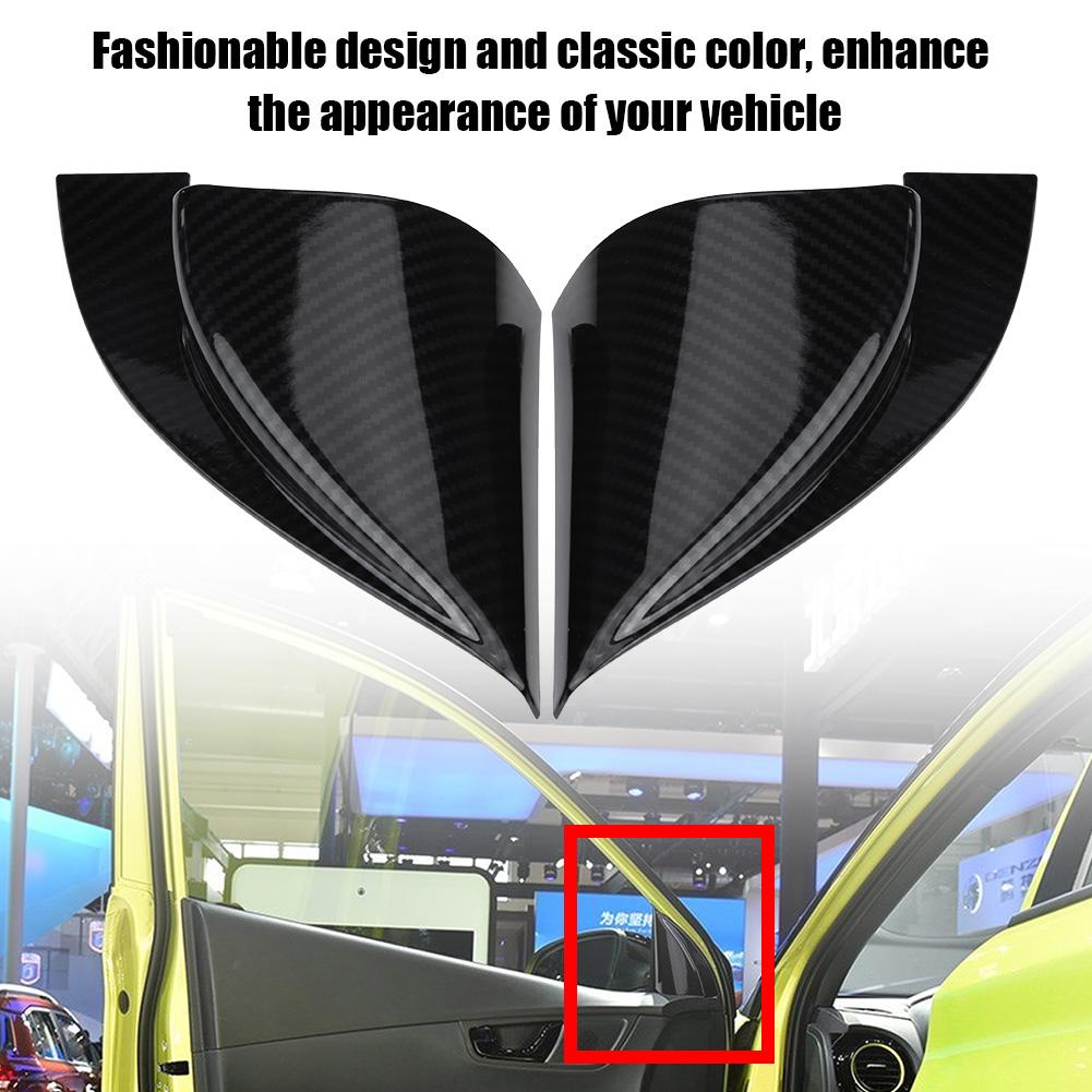 Front Door A Pillar Triangle Cover Trim for Hyundai Encino Kauai Kona 1720 SUV Carbon Fiber