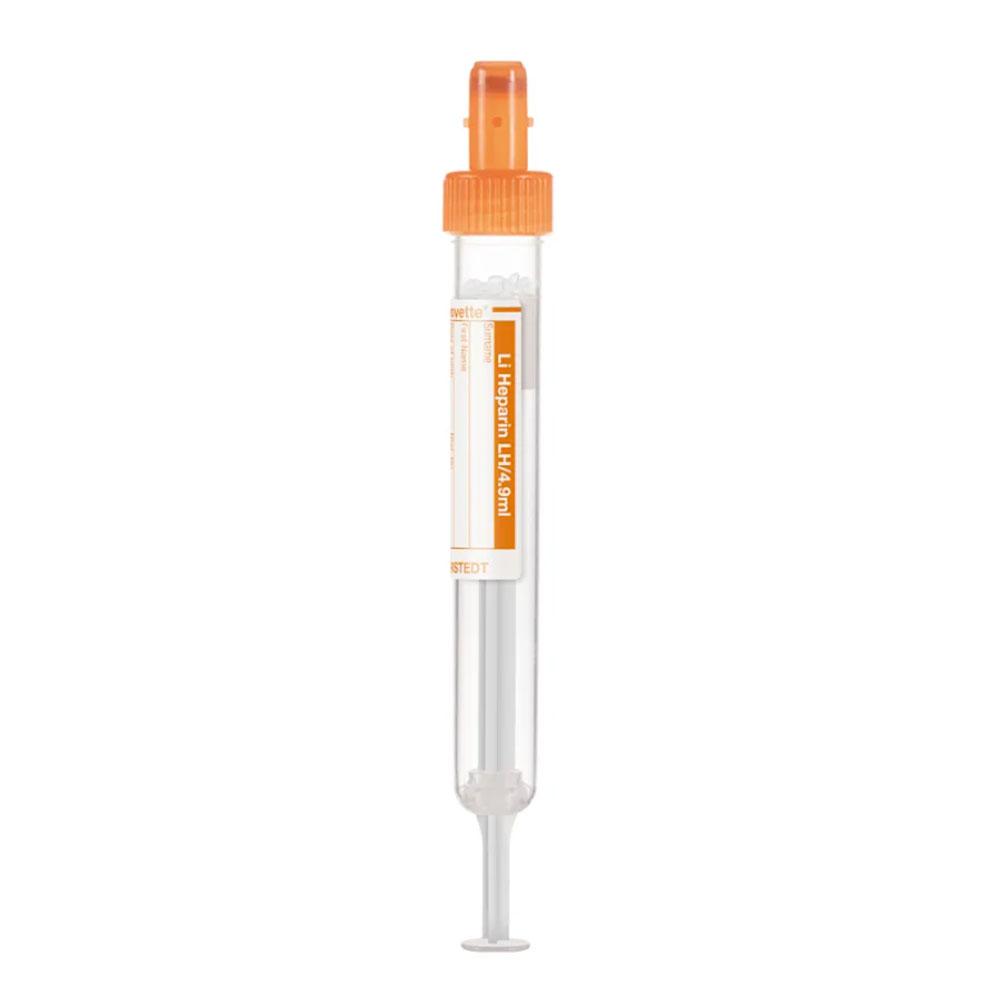 Sarstedt -Monovette® Lithium Heparin Lh Blood Collection Tube 4.9 - Orange With Label 90X13 50 Pcs
