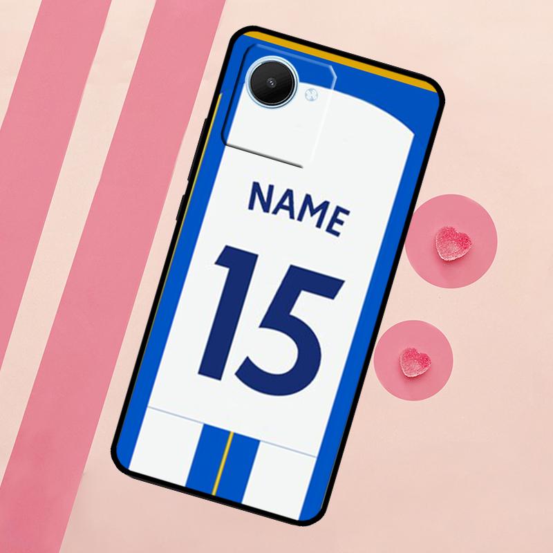 Custom Football Number Name Case For Realme C33 C55 C30 C31 C35 C53 C11 C15 C25s C21Y GT Neo 5 3T 2T 9 10 11 Pro Plus